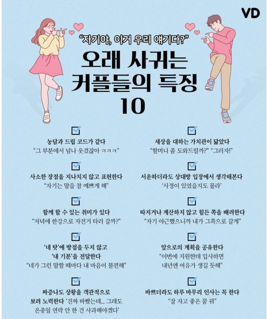 오래 사귀는 커플의 특징