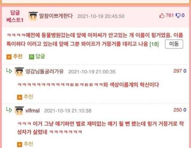 특이한 강아지 이름 갑