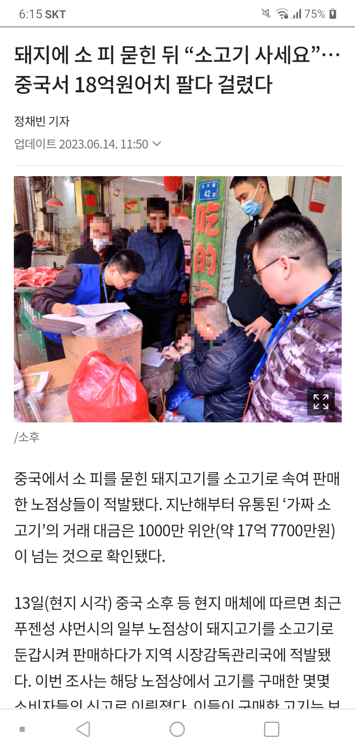 돼지에 소피묻히면 소고기?
