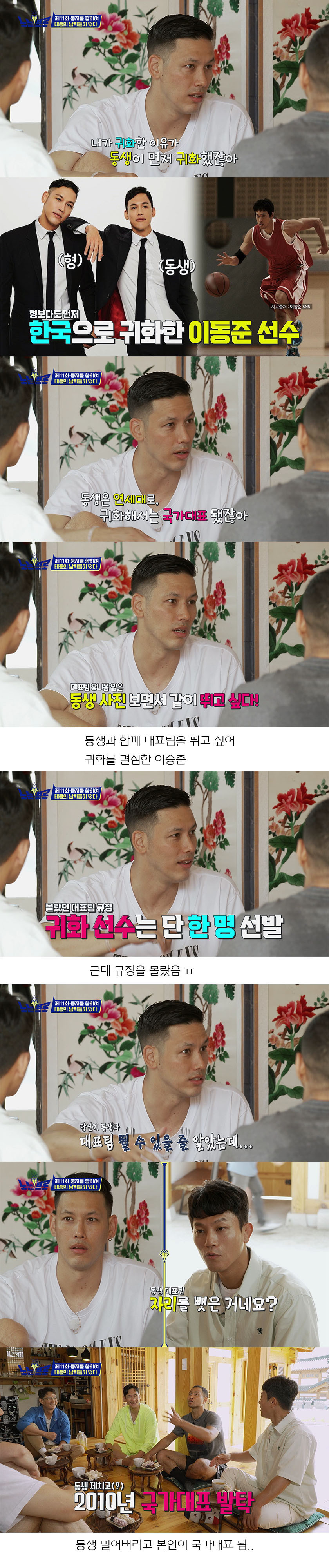 동생 자리 빼앗아서 형이 국가대표 됨