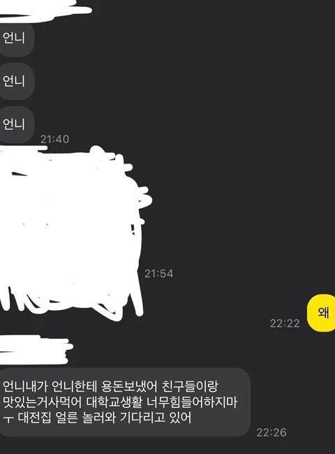 울어도되냐... 초5 동생이 나한테 돈 입금해줌