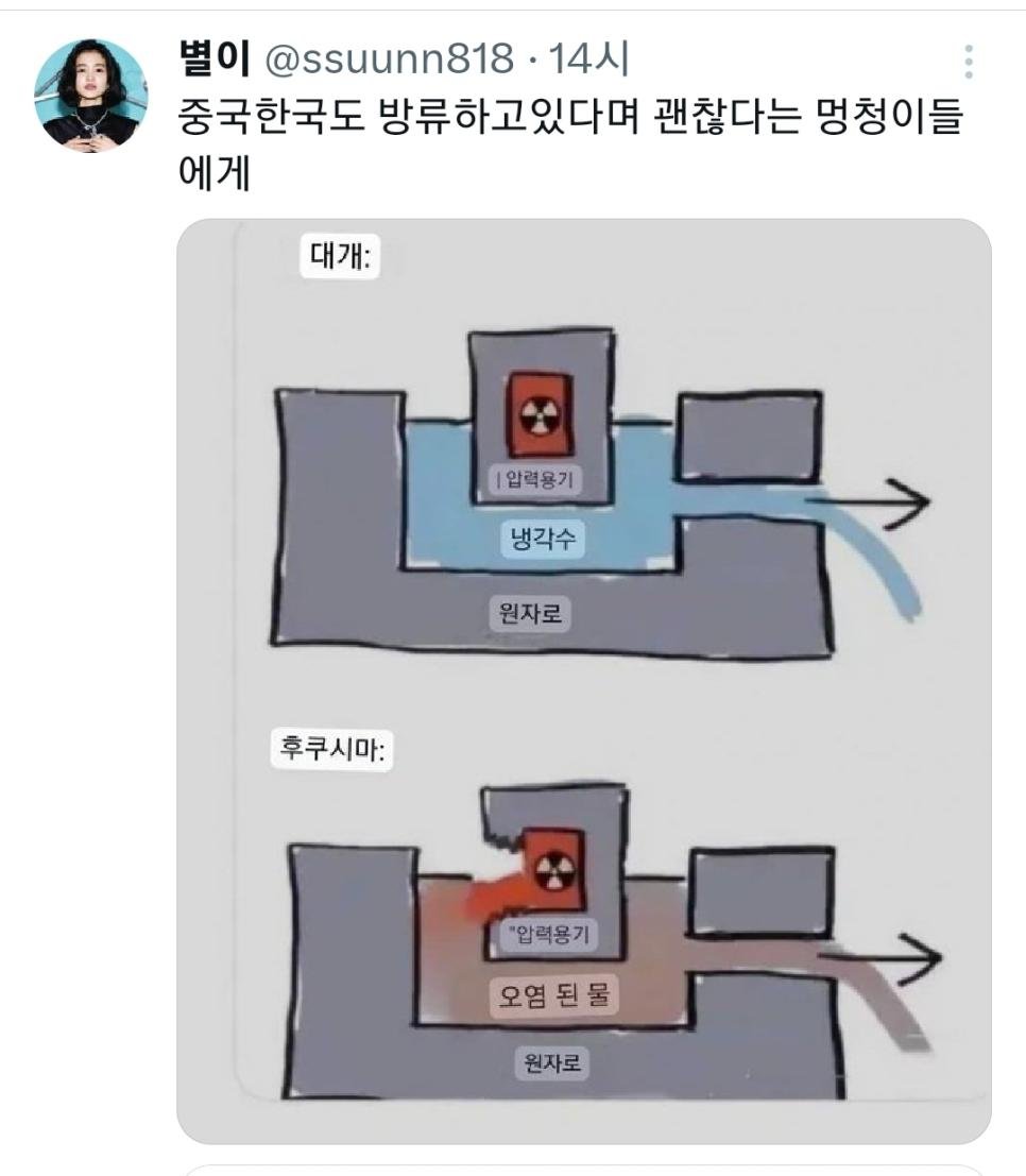 다른 나라도 냉각수 바다로 흘려보내는데 일본 오염수 문제 없는게 아님?