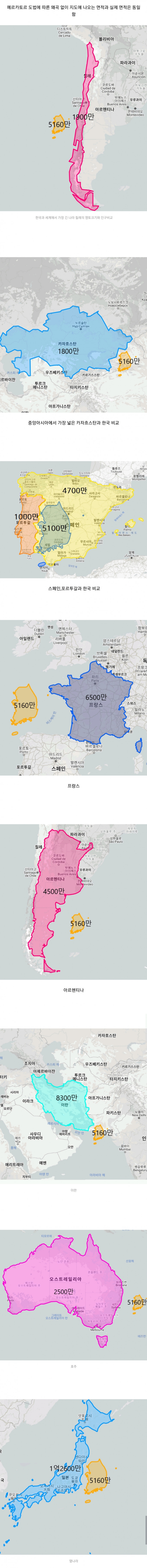 우리나라 인구 밀도 체감