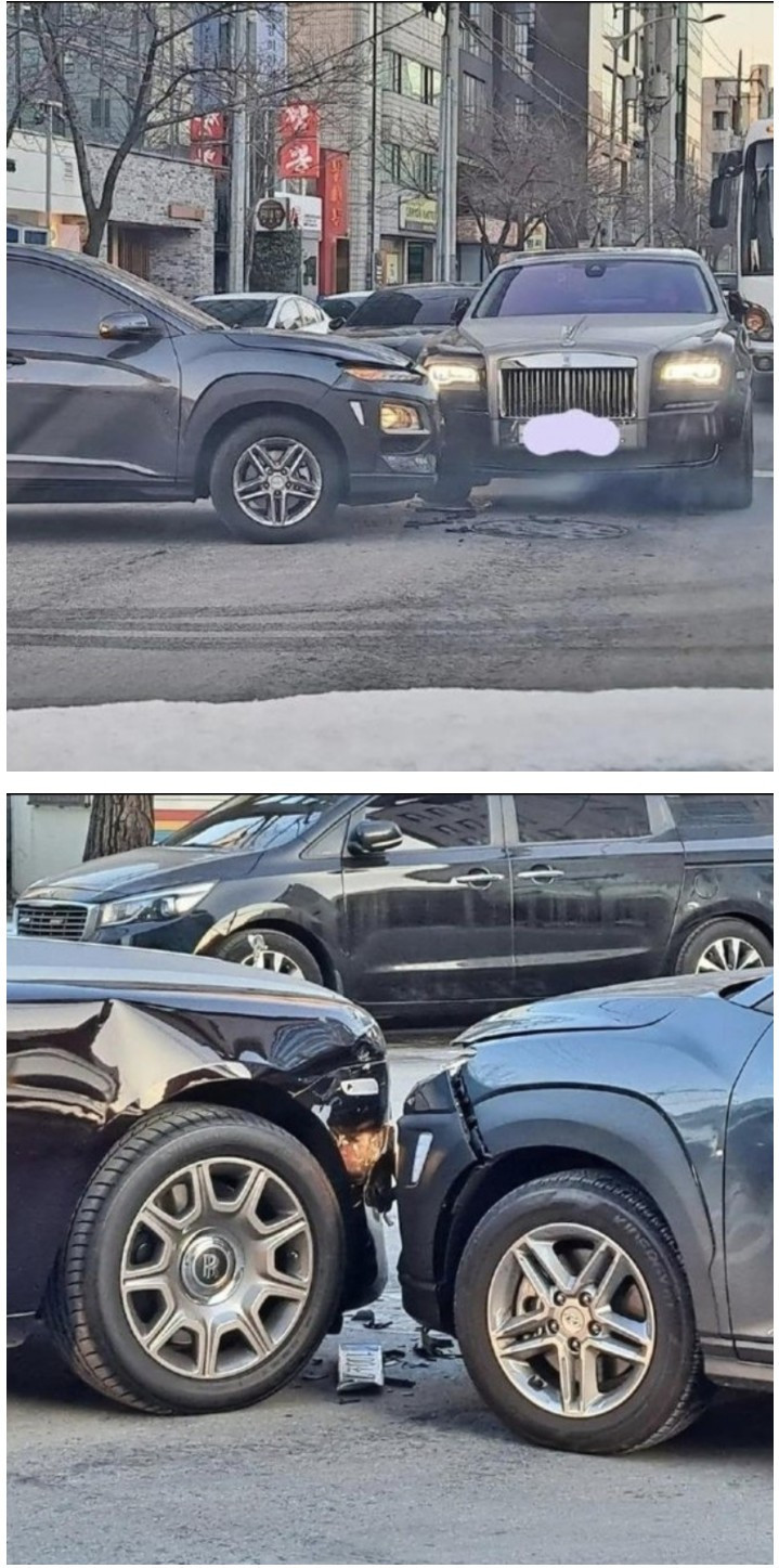 부딪히면 안되는 차를 부딪힌 코나
