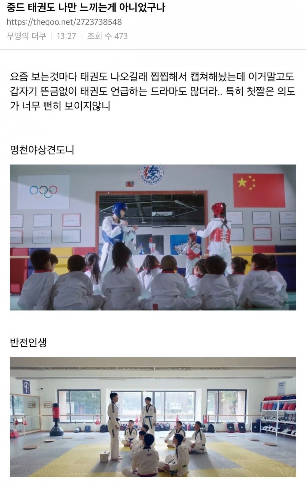 요즘 중국드라마에서 조직적으로 넣는 것 같다는 장면