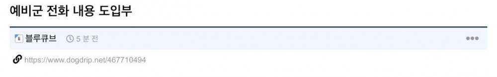 백혈병 환자한테 예비군 나오라는 동대장