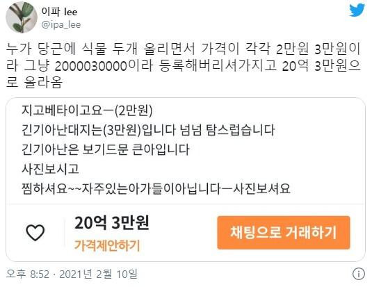 당근마켓 최고가 경신